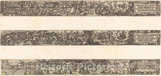 Art Print : Franz Brun, Three Months, 1584 - Vintage Wall Art