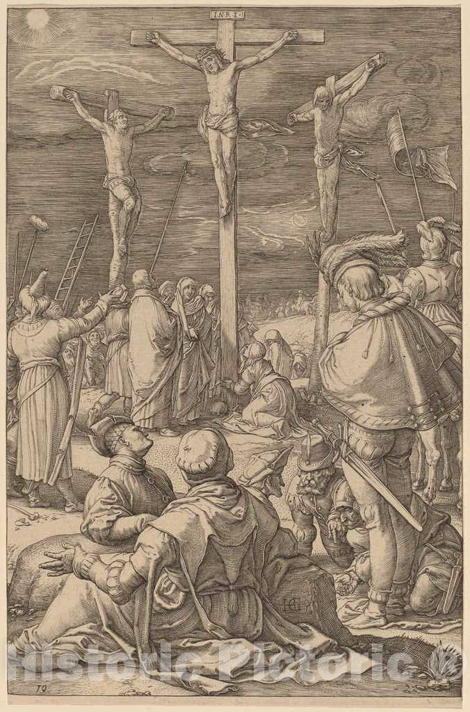 Art Print : Hendrik Goltzius, The Crucifixion, 1598 - Vintage Wall Art