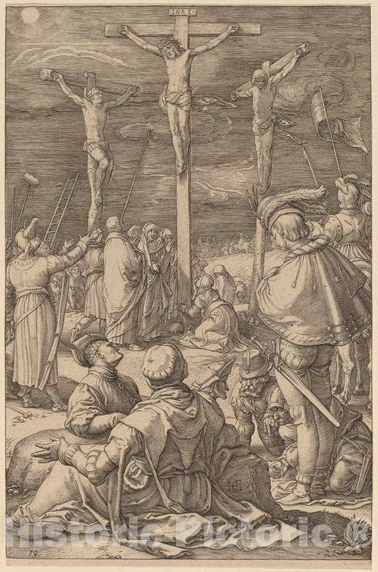 Art Print : Hendrik Goltzius, The Crucifixion, 1598 - Vintage Wall Art
