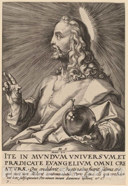 Art Print : Hendrik Goltzius, Christ, 1589 - Vintage Wall Art