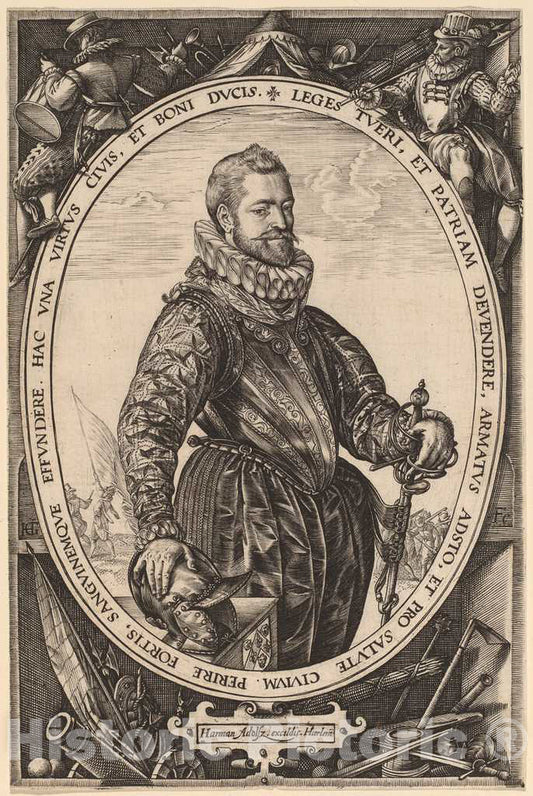 Art Print : Hendrik Goltzius, Jacques de la Faille, 1589 - Vintage Wall Art