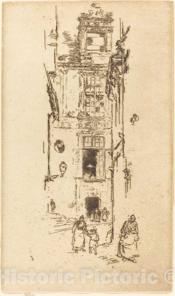 Art Print : James McNeill Whistler, Mairie, Loches, 1888 - Vintage Wall Art
