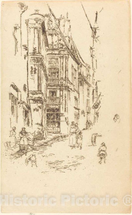 Art Print : James McNeill Whistler, Chancellerie, Loches, 1888 - Vintage Wall Art