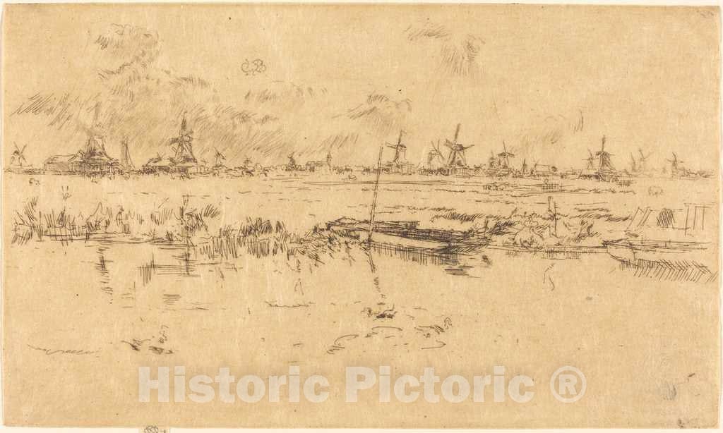 Art Print : James McNeill Whistler, Zaandam, 1889 - Vintage Wall Art