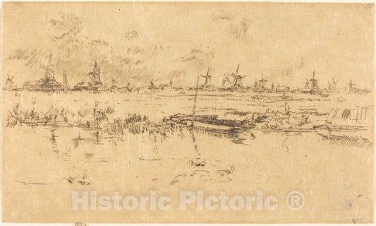Art Print : James McNeill Whistler, Zaandam, 1889 - Vintage Wall Art