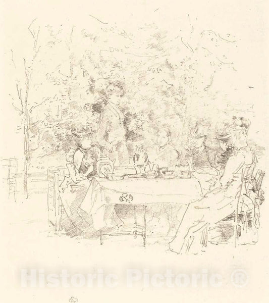 Art Print : James McNeill Whistler, The Garden, 1891 - Vintage Wall Art