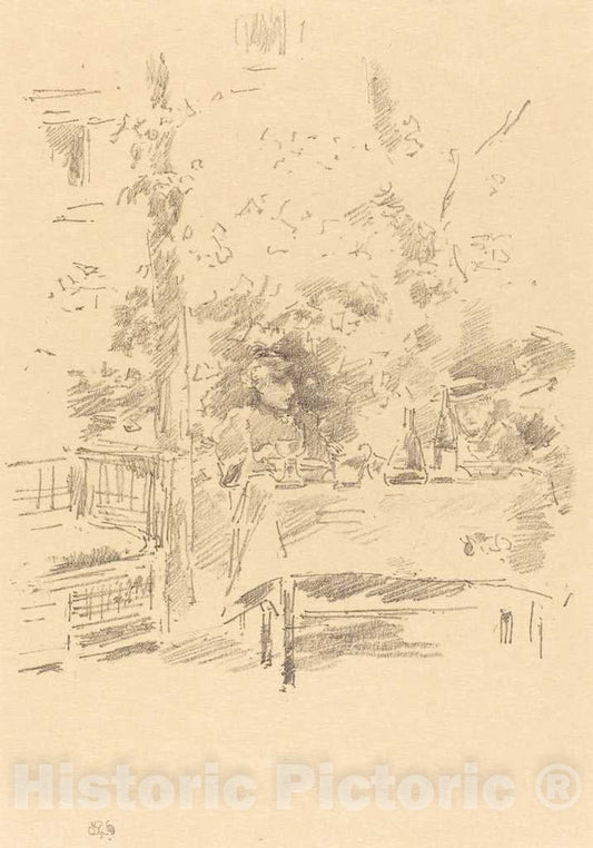 Art Print : James McNeill Whistler, TÃªte-Ã -tÃªte in The Garden, 1894 - Vintage Wall Art