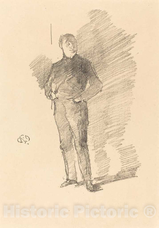 Art Print : James McNeill Whistler, Study No. 2: Mr. Thomas Way, 1896 - Vintage Wall Art
