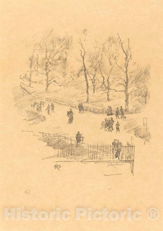 Art Print : James McNeill Whistler, Kensington Gardens, 1896 - Vintage Wall Art