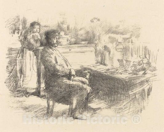 Art Print : James McNeill Whistler, The Shoemaker, 1896 - Vintage Wall Art