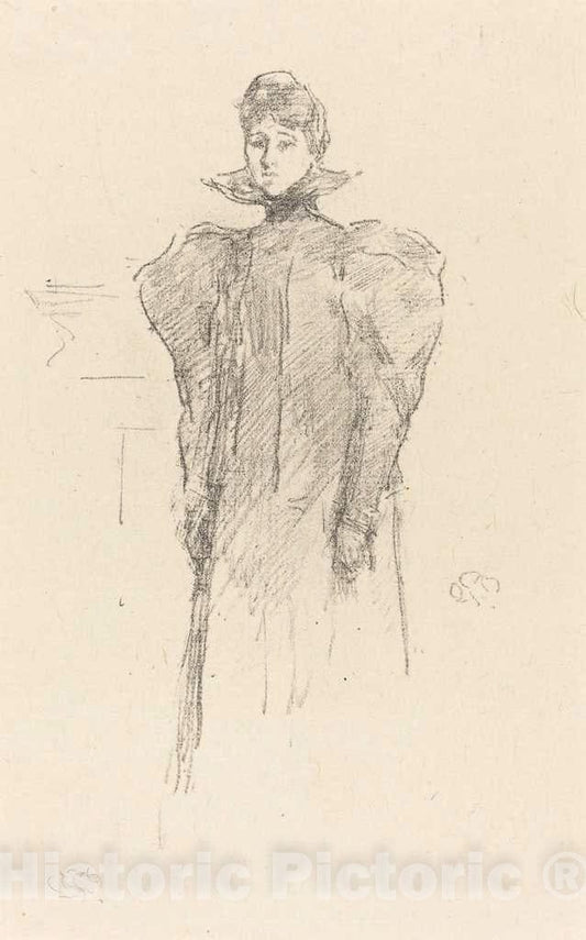 Art Print : James McNeill Whistler, The Medici Collar, 1897 - Vintage Wall Art