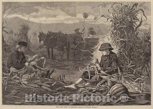 Art Print : Homer, The Last Days of Harvest, 1873 - Vintage Wall Art