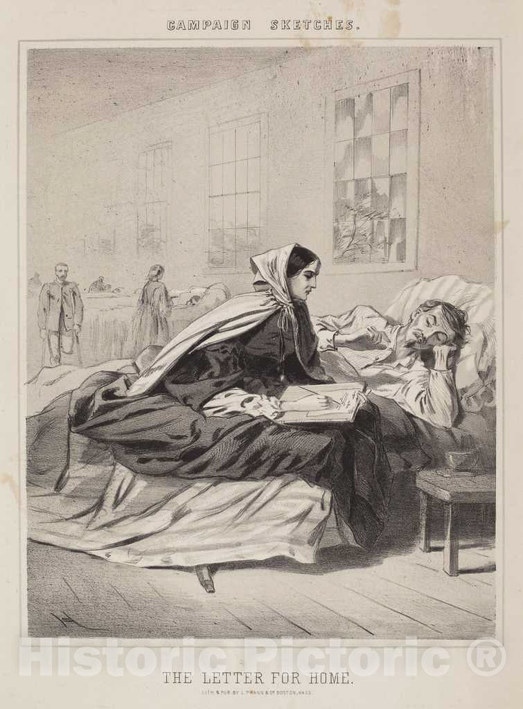 Art Print : Winslow Homer, The Letter for Home (Campaign Sketches) - Vintage Wall Art