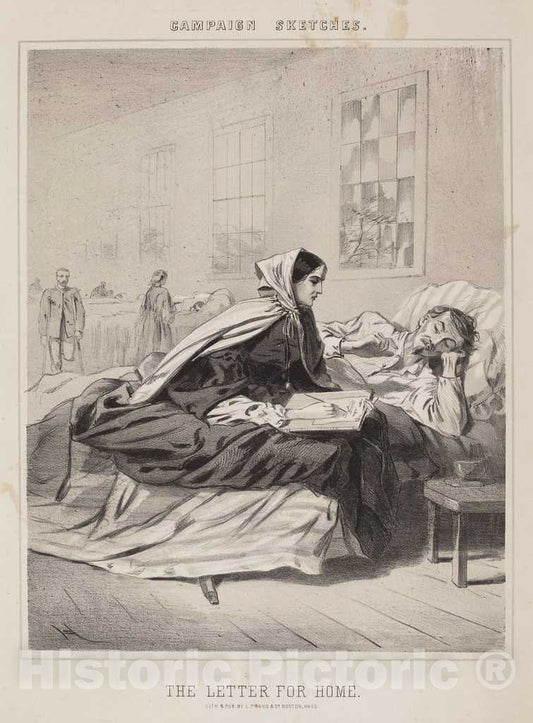 Art Print : Winslow Homer, The Letter for Home (Campaign Sketches) - Vintage Wall Art