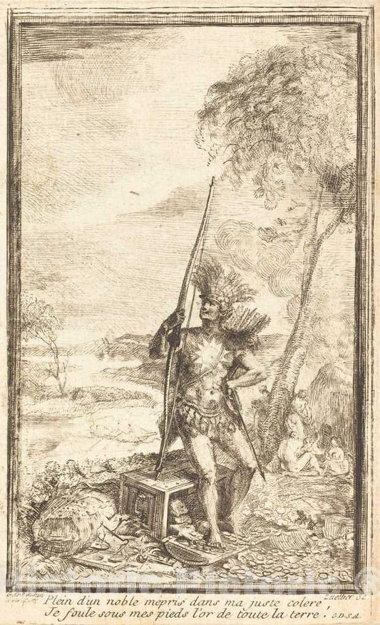 Art Print : Gabriel Jacques de Saint-Aubin, Frontispiece: Allegorical Composition (Composition allegorique), 1767 - Vintage Wall Art