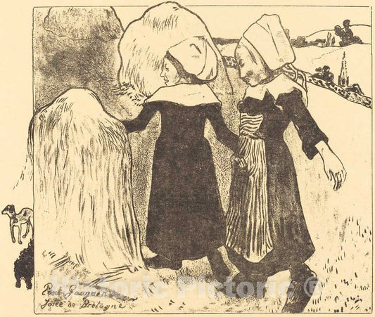 Art Print : Paul Gauguin, Pleasures of Brittany (Joies de Bretagne), 1889 - Vintage Wall Art