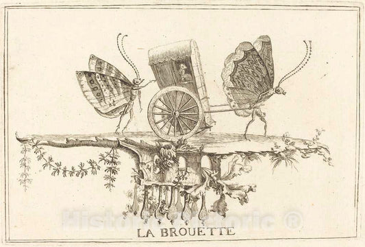 Art Print : Charles Germain de Saint-Aubin, La Brouette, in or After 1756 - Vintage Wall Art