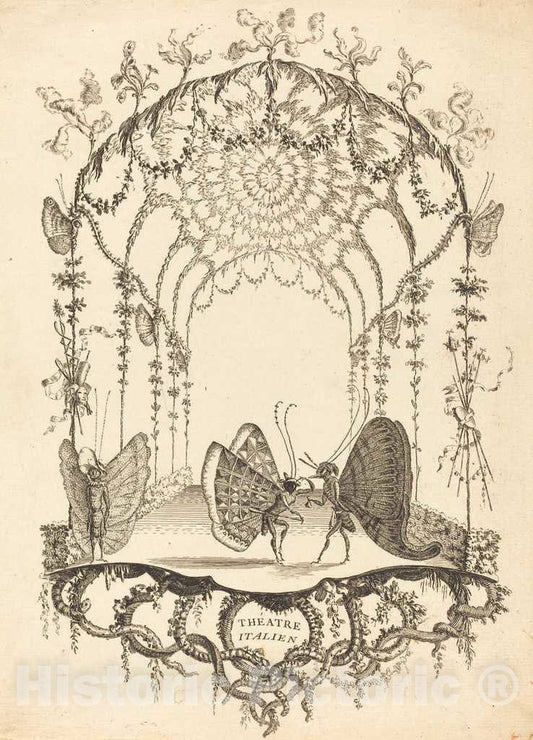 Art Print : Charles Germain de Saint-Aubin, ThÃ©Ã¢tre Italien, in or After 1756 - Vintage Wall Art