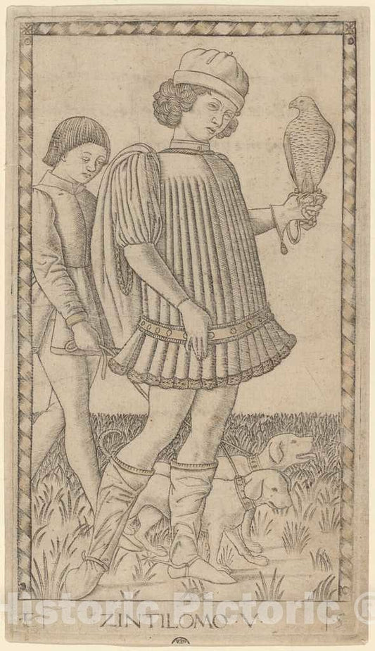 Art Print : Zintilomo (Gentleman), c. 1465 - Vintage Wall Art