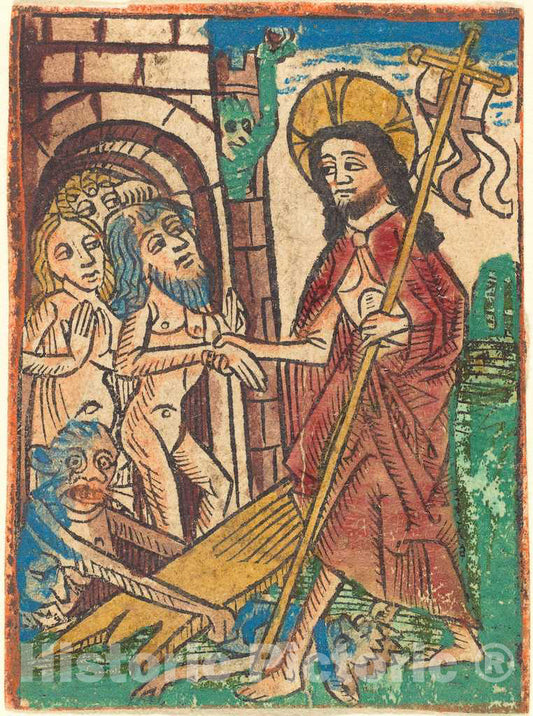Art Print : Descent into Limbo, c. 1490 - Vintage Wall Art
