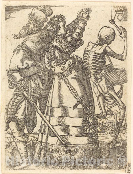 Art Print : Dance of Death II, 1562 - Vintage Wall Art