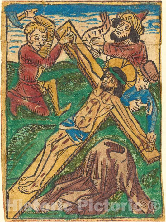 Art Print : Christ Nailed to The Cross, c. 1490 - Vintage Wall Art