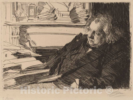 Art Print : Anders Zorn, Ernest Renan, 1892 - Vintage Wall Art