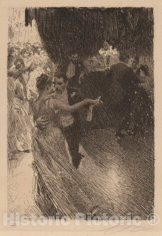 Art Print : Anders Zorn, The Waltz, 1891 - Vintage Wall Art