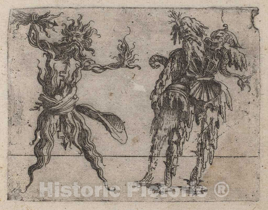 Art Print : Giovanni Battista Bracelli, from Bizzarie di varie Figure, 1624 - Vintage Wall Art