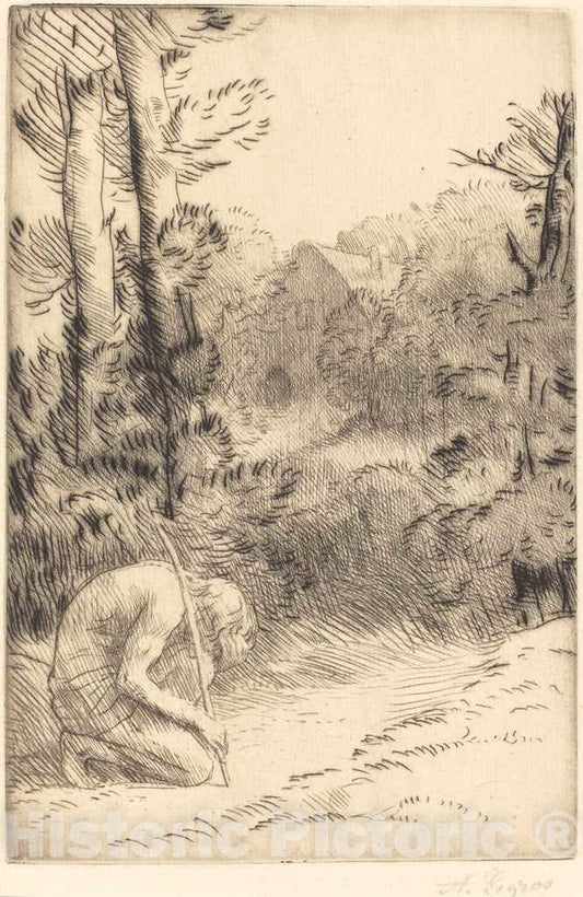 Art Print : Alphonse Legros, The Prodigal Son, 2nd Plate (L'enfant prodigue) - Vintage Wall Art