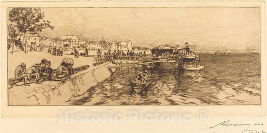 Art Print : Auguste LepÃ¨re, Pier of Bercy (Embarcadere, quai de Bercy), 1891 - Vintage Wall Art
