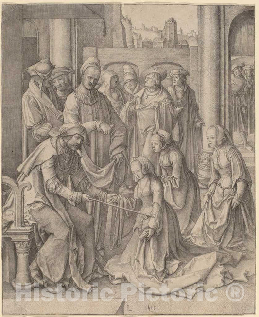 Art Print : Lucas Van Leyden, Esther Before Ahasuerus, 1518 - Vintage Wall Art