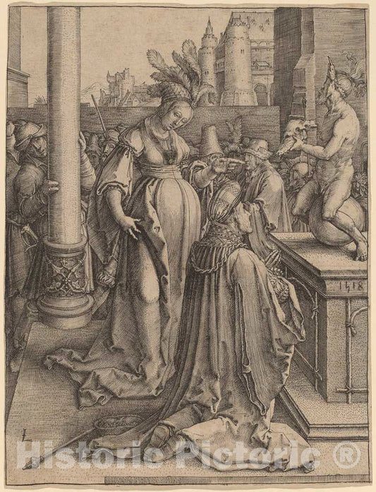 Art Print : Lucas Van Leyden, Solomon's Idolatry, 1514 - Vintage Wall Art