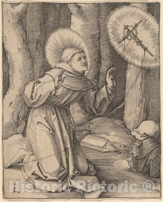 Art Print : Lucas Van Leyden, Saint Francis of Assisi Receiving The Stigmata, c. 1514 - Vintage Wall Art