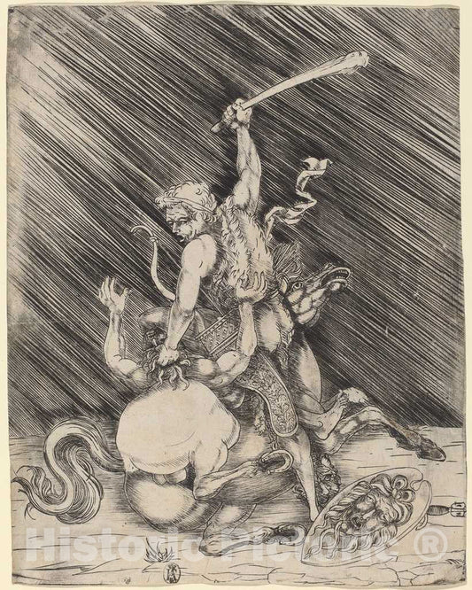Art Print : Hercules and Cacus, c.1518 - Vintage Wall Art