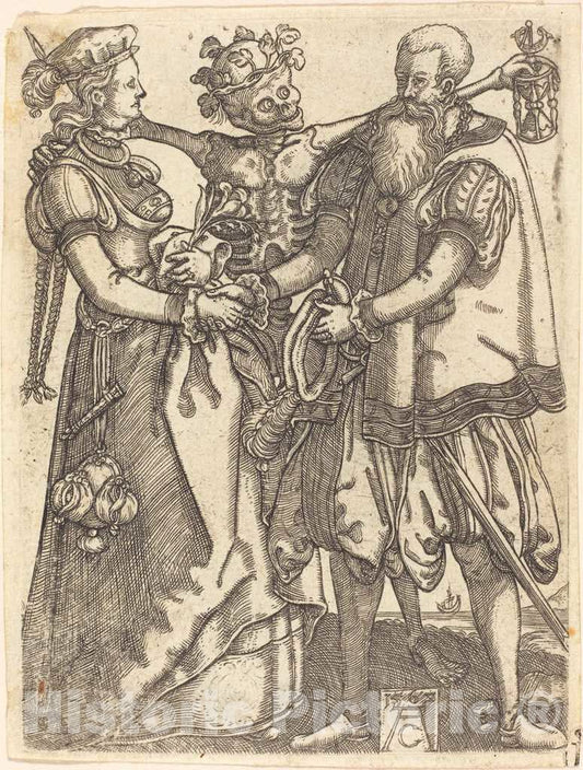 Art Print : Dance of Death IV, 1562 - Vintage Wall Art