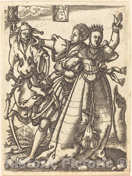 Art Print : Dance of Death V, 1562 - Vintage Wall Art