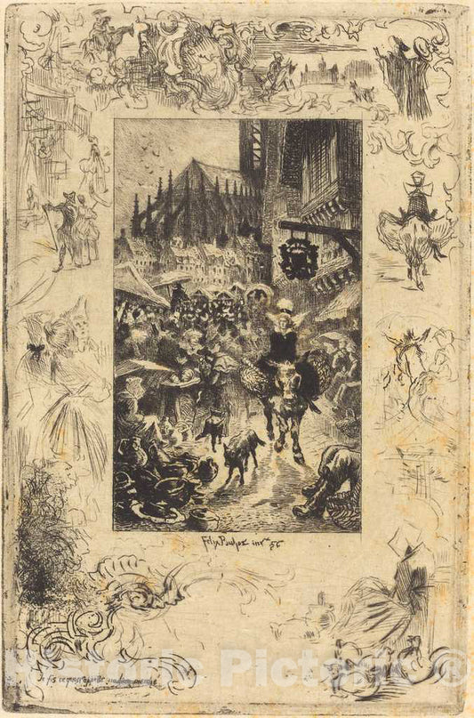 Art Print : FÃ©lix-Hilaire Buhot, Je fis ce qu'on appelle un Bon marchÃ© (I Made What I Would Call a Good Bargain), 1878 - Vintage Wall Art