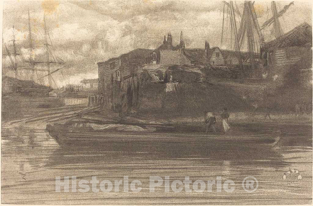 Art Print : James McNeill Whistler, Limehouse, 1878 - Vintage Wall Art
