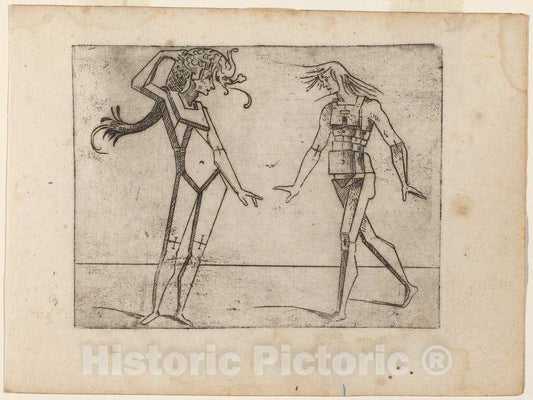 Art Print : Giovanni Battista Bracelli, from Bizzarie di varie Figure, 1624 - Vintage Wall Art