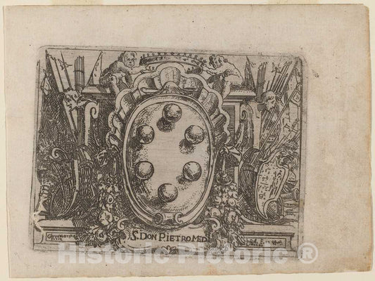 Art Print : Giovanni Battista Bracelli, Dedication to Don Pietro Medici from Bizzarie di varie Figure, 1624 - Vintage Wall Art