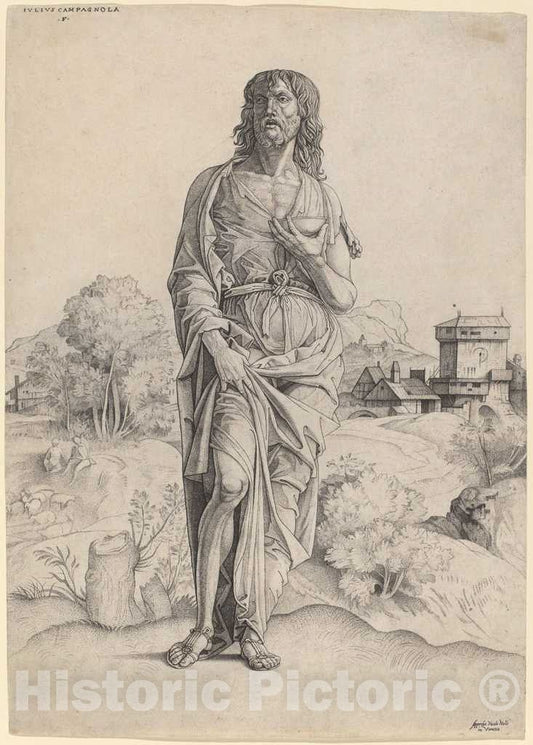 Art Print : Giulio Campagnola, Saint John The Baptist, c. 1505 - Vintage Wall Art