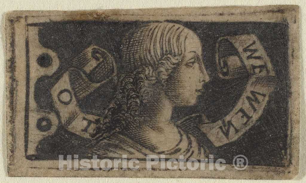 Art Print : Francesco Francia, Head of a Girl with Curly Hair, c.1490 - Vintage Wall Art