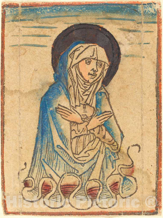 Art Print : The Virgin in The Clouds, c.1475 - Vintage Wall Art
