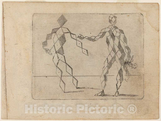 Art Print : Giovanni Battista Bracelli, from Bizzarie di varie Figure, 1624 - Vintage Wall Art