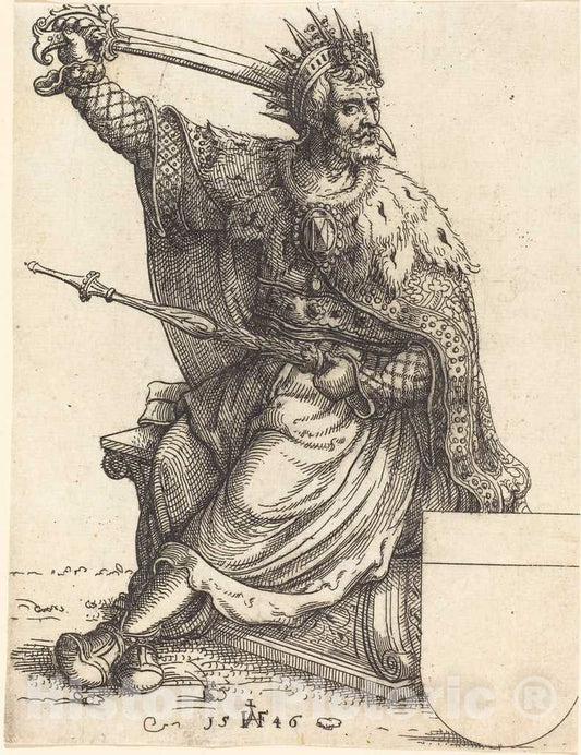 Art Print : Augustin Hirschvogel, Ferdinand I, 1546 - Vintage Wall Art
