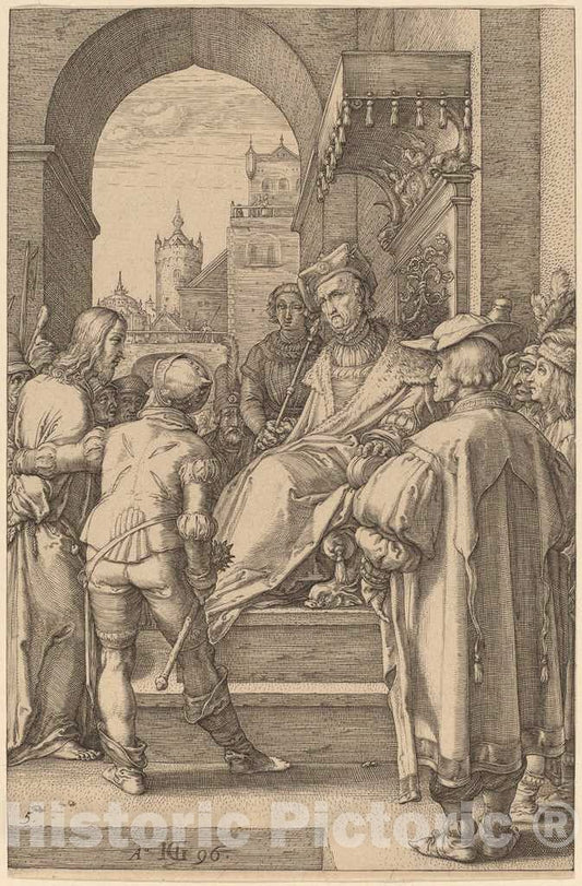 Art Print : Hendrik Goltzius, Christ Before Pilate, 1596 - Vintage Wall Art