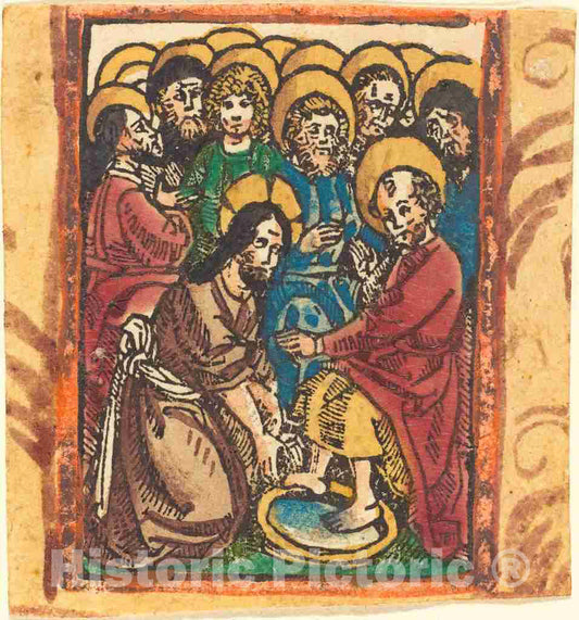 Art Print : Christ Washing The Feet of The Apostles, c.1495 - Vintage Wall Art
