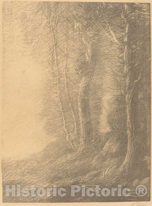 Art Print : Alphonse Legros, Landscape (Paysage) - Vintage Wall Art