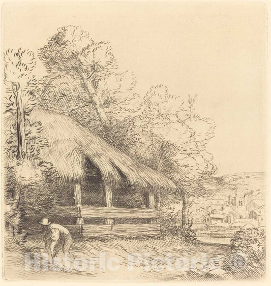 Art Print : Alphonse Legros, Little Shelter (Le Petit Hangar) - Vintage Wall Art